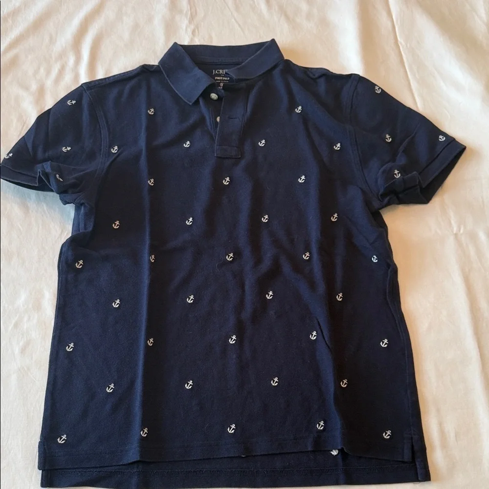 J. Crew Navy Polo with Nautical Pattern
